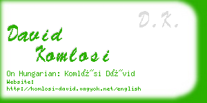 david komlosi business card